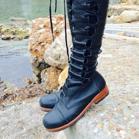 SOLD Handmade Real Leather Over the Knee High Boots GiPSY Dharma - Picture 2 of 4